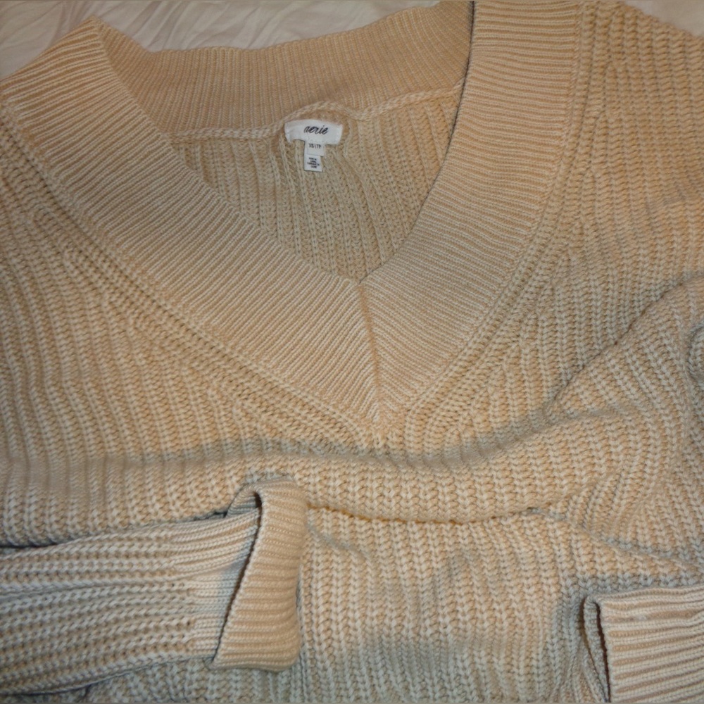 Aerie Beige Knit Pullover